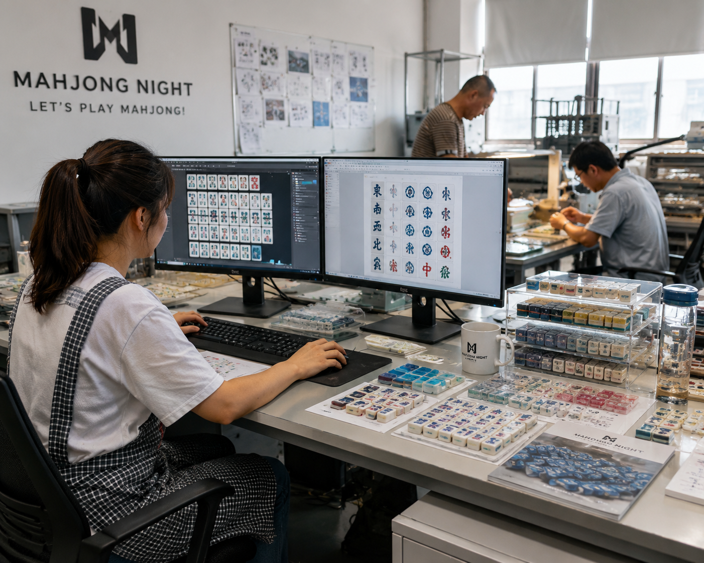 Mahjong tile design and craftsmanship in the Mahjong Night studio